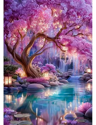 Produktbild von 5D Diamond Painting Leuchtender Traumwald DIY Set 30x40cm LEL013
