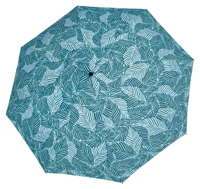 Produktbild von doppler Taschenregenschirm Regenschirm Nature Magic Printed Pattern Calm Leaves petrol
