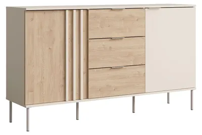 Produktbild von Sideboard Rodgau Kommode 165x40x92cm 2-türig Farbe wählbar,Kaschmir / Eiche Artisan