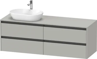 Produktbild von Duravit Ketho.2 Wastafelonderkast 160x55x56,8 cm Mat Betongrijs