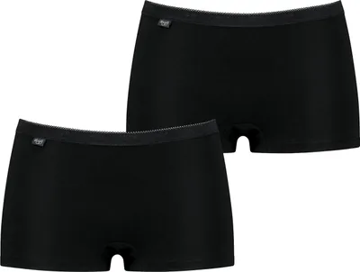Produktbild von sloggi Damen Retro Pants 2-Pack Basic+ Short - BLACK - Größe 40