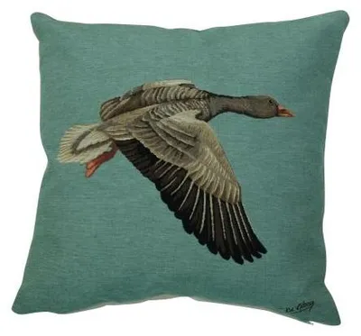 Image de Coussin décoratif Mars & More, motif oie grise, bas, 45x45 cm