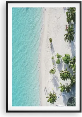 Produktbild von Gerahmtes Poster - Schwarzer Rahmen - Luftaufnahmen himmlisch Strand - 61x91,5 cm - Wand Bild - Wanddeko - Wandbilder - Kunstposter - Wandposter - Bilderrahmen - Bilder - Kunstdruck - P2BPA61x91-4532