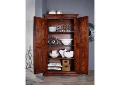 Produktbild von MASSIVMOEBEL24 Schrank Akazie 97x50x176 nougat OXFORD #401