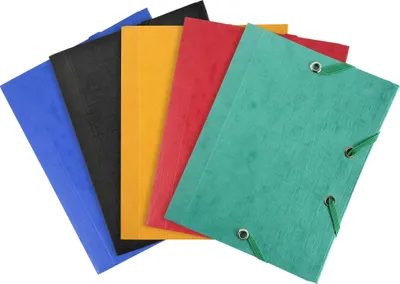 Produktbild von Exacompta 25x Sammelmappe +Gummizug 3 Klappen Karton 12x16cm sortiert 50750E