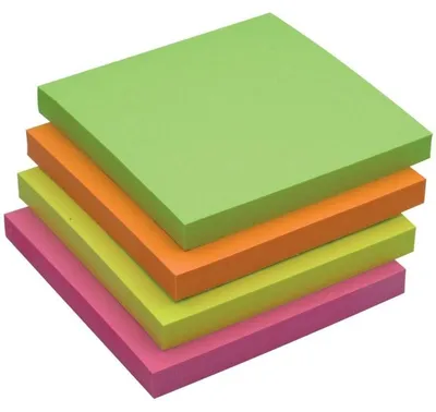 Produktbild von Haftnotizen 76x76mm Intensivfarben sortiert VE=6x12x80 Blatt