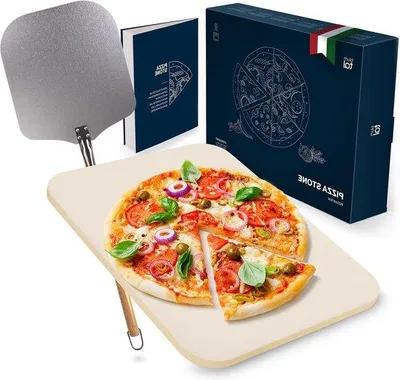 Produktbild von XL-Kochstein aus Cordierit mit Pizzaspatel