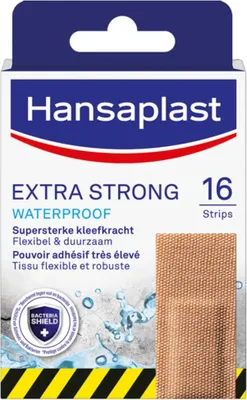 Produktbild von Hansaplast - Extra Stark - Wasserfeste Wundpflaster - Wundpflege - 16 Pflaster - 1 Stück