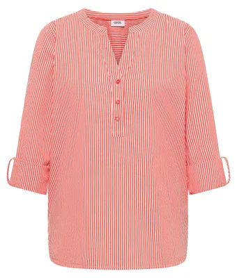 Produktbild von CECIL Damen Seersucker Bluse Gestreift Orange Langarm Casual