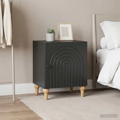 Productafbeelding van vidaXL Nachtkastje, 2 stuks, zwart, 43 x 34,5 x 50 cm, houtvezel