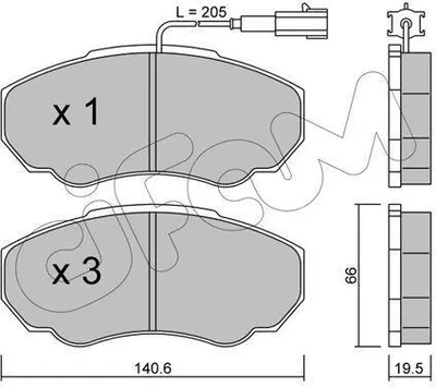 Produktbild von CIFAM Bremsbeläge Satz Vorne Bremsklötze für FIAT DUCATO Kasten (244) 822-325-0