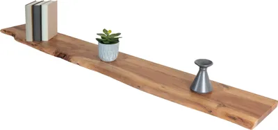 Produktbild von Steckboard mit Baumkante Wandregal Akazie massiv naturfarben lackiert 150 x 20 Amanda