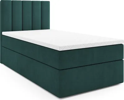 Produktbild von MR GROUP Boxspringbett BARI 90x200cm rechts Kinderbett Jugendbett Einzelbetten, Bett mit Stauraum Polsterbett Matratze Topper H3 Schlafzimmer grün
