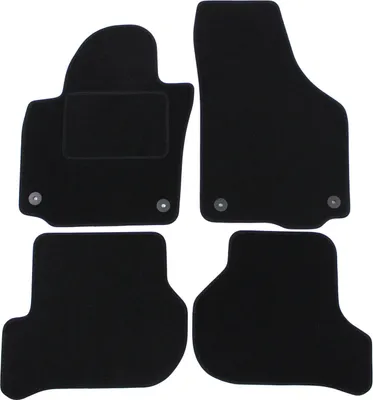 Image de Tapis De Sol Noir Velours Pour Volkswagen Golf 5 Plus 2006-2014 4pcs, Ajustement précis, Base Antidérapante, Renforcée dans la Zone de la Pédale