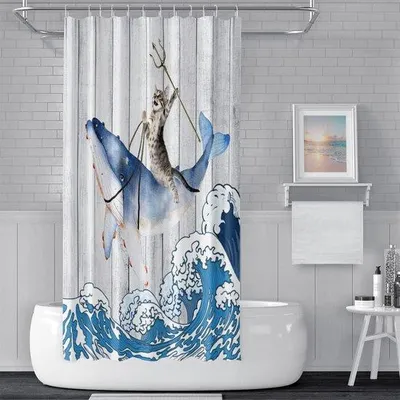 Produktbild von Famanu Duschvorhang 122 x 183 cm - Wasserdicht und pflegeleicht