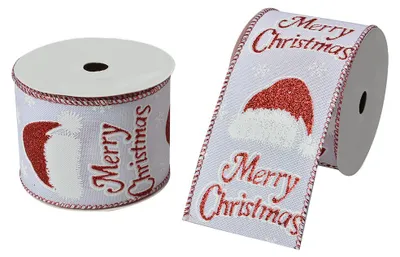 Immagine prodotto di Nastro natalizio Clayre & Eef 63 mm x 5 m Bianco Sintetico