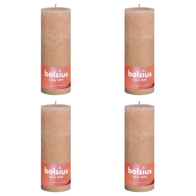 Obrázok produktu pre Bolsius Rustikálne sviečky Shine 4 ks 190x68 mm Misty Pink