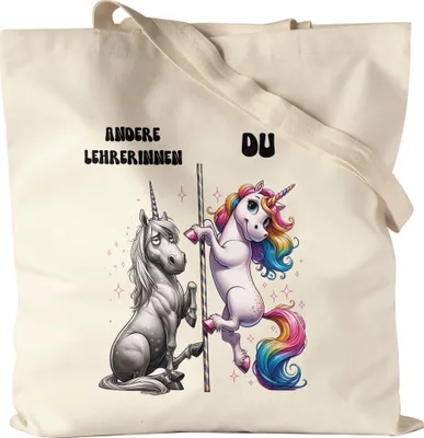 Produktbild von Andere Lehrerinnen Du Einhorn Jutebeutel Lehrerin Schule Besonderes Geschenk