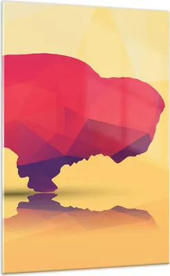 Produktbild von Bilder auf glas - Einteilig - Bison Illustration Bunt Grafik - 70x100cm - Glasbilder - Wandbilder - Bilder - Wanddekoration aus Glas - Glas Bilder - Wandbild auf Glas - GPA70x100-2812