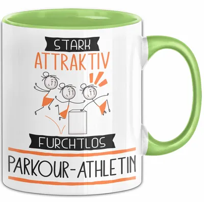 Produktbild von Parkour-Athletin Tasse Geschenk Becher Stark Attraktiv Furchtlos Parkour-Athletin Lustige Geschenkidee (Grün)