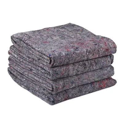 Zdjęcie produktu dla 8 sztuk koców do przeprowadzek, koców z włókniny do mebli, koców do pakowania podczas przeprowadzki, 150 x 200 cm, koców transportowych, koców ochronnych, kolor szary
