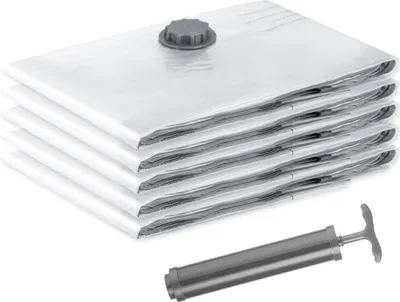 Produktbild von SilverRack Vakuumbeutel für Kleidung [5 Stück] in 60x80 cm - BPA Frei - Vakuumierbeutel Kleidung, Kissen und Jacken - Aufbewahrung Vakuumtüten