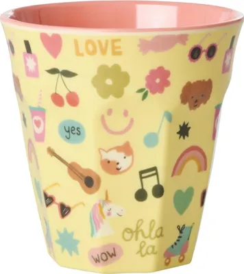 Produktbild von Rice Melamin Becher - Soft Yellow Unicorn Love 250ml