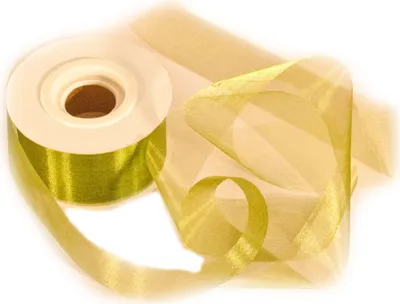Produktbild von Organzaband 4 cm x 50 m olivgrün Organza