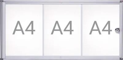 Produktbild von MAUL Schaukasten MAULextraslim Querformat 3 x A4 Aluminium 3.1 x 71 x 35.1 cm silber