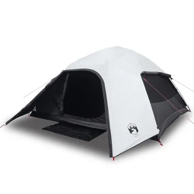 Image de vidaXL Tente de camping dôme 4 personnes blanche foncée étanche à l'eau