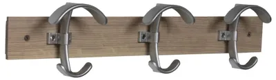Produktbild von Garderobenständer mit 3 Haken aus Zamak, nickelmattiert/Eiche.