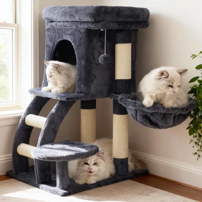 Image de Arbre à chat avec hamac et échelle d'escalade