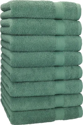 Produktbild von Betz 8 Stück Handtücher 50x100 cm PREMIUM  100% Baumwolle  Farbe: tannengrün