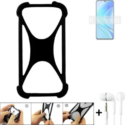 Produktbild von K-S-Trade Handy-Hülle + headphones kompatibel mit Huawei Enjoy 50 Schutz-Hülle Bumper Silikon Cover Case Silikoncase Silikonbumper TPU Softcase