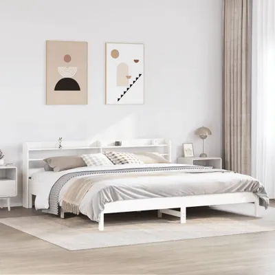 Productafbeelding van Maison Exclusive - Massief houten bed zonder matras, wit, 180x200 cm, van grenenhout