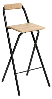 Klappbarer Barhocker, natürlicher Eicheneffekt, 2er-Set