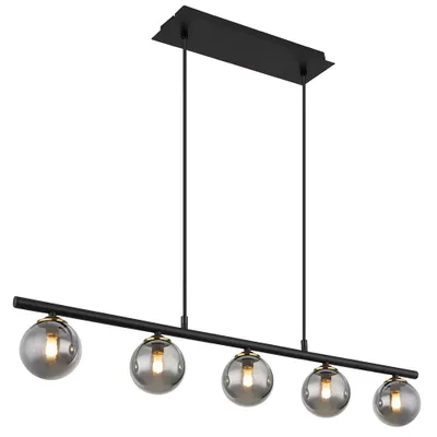 Produktbild von Hängeleuchte, Glasschirme, Höhenverstellbar, schwarz, L 90cm
