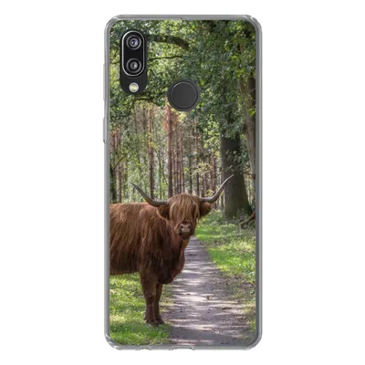 Produktbild von MuchoWow® Handyhülle Schutzhülle Hülle für Huawei P20 Lite (2020) Schottischer Highlander - Kröte - Baum Silikon Softcase Handy Hülle - Kartenhalter