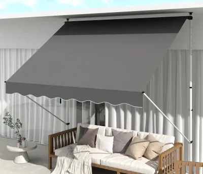 Produktbild von Klemmmarkise Höhenverstellbar Gelenkarmmarkise, Balkonmarkise 150cm breit Terrassenmarkise für Terrasse