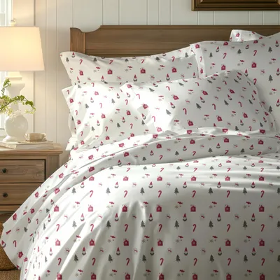 Obrázok produktu pre Posteľná bielizeň zima Teplá bavlnená posteľná bielizeň Vianočná vianočná dekorácia 150x200 cm