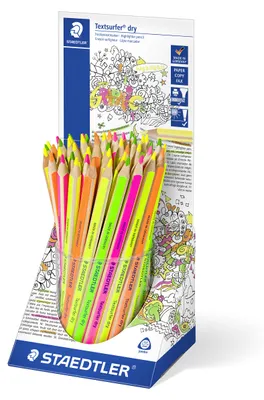 Produktbild von STAEDTLER Textsurfer 128 64 dreikantiger Trockentextmarker Köcher mit 48 Markern