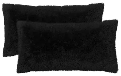 Produktbild von vidaXL Kissenbezug 2 pcs HEERLEN Schwarz 40 x 70 cm PV Fleece