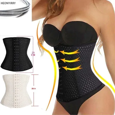 Produktbild von Jumada's - Taillentrainer für Damen / Abnehmen / Abnehmen / y Figur / Taillenformer / Korsetts / L-Größe / Schwarz / Körperkorrektur / Korsage / Schlanke Taille
