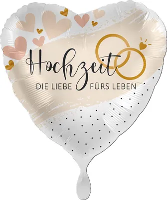 Produktbild von 18"/Ø43cm Herz Folienballon  "Hochzeit Die Liebe fürs Leben"