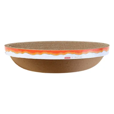 Produktbild von Kratzpappe für Katzen, Ovale Kratzmatte Katze Spielzeug Kratzmöbel Wellpappe, Recycelbar Kratzpad aus Qualitäts-Pappe