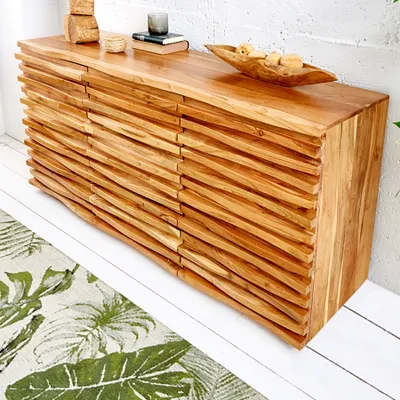 Produktbild von Invicta Interior Sideboard RELIEF, Akazienholz massiv, Natur, 160x75x45 cm, justierbare Türen