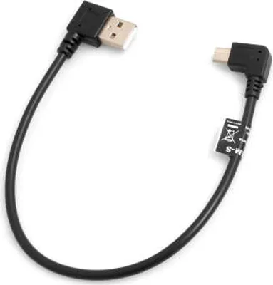 Produktbild von SYSTEM-S Micro USB Kabel 90° grad links gewinkelt Winkelstecker zu USB 2.0 Typ A (male) 90° Grad links gewinkelt Datenkabel Ladekabel ca. 27 cm