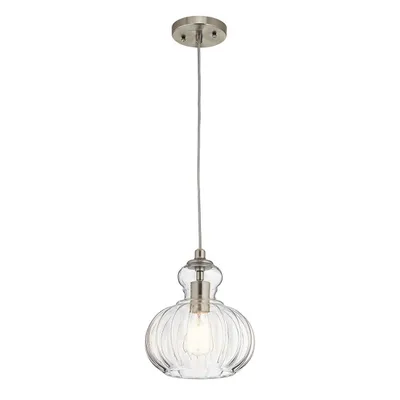 Image de Suspension Riviera, nickel brossé, 1xE27x60W, métal, dimensions : 215,3 x 22,3 x 22,3 cm, IP20, Kichler