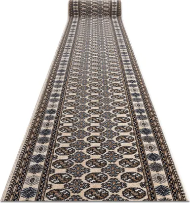 Produktbild von Läufer Wolle NAIN Rosette 6177 51033 beige / dunkelblau 100cm beige 100x1100 cm