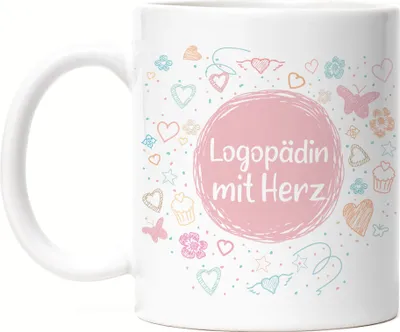 Produktbild von Logopädin mit Herz Tasse Dankeschön Geschenk Danke Sagen Für Alles Logopädie